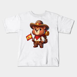 Cute traveling cowboy bear Kids T-Shirt